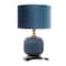 Blue Glass Transitional Table Lamp, 20" x 13" x 13"
